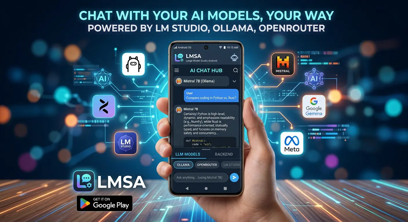 LMSA - Chat with your AI models, your way. Powered by LM Studio, Ollama, OpenRouter